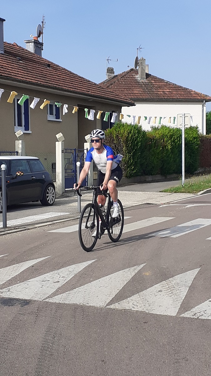 une banderole et un coureur!